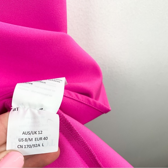 Bardot Lisandra Midi Dress in Pink Shock Sz 8/Medium - Picture 11 of 12